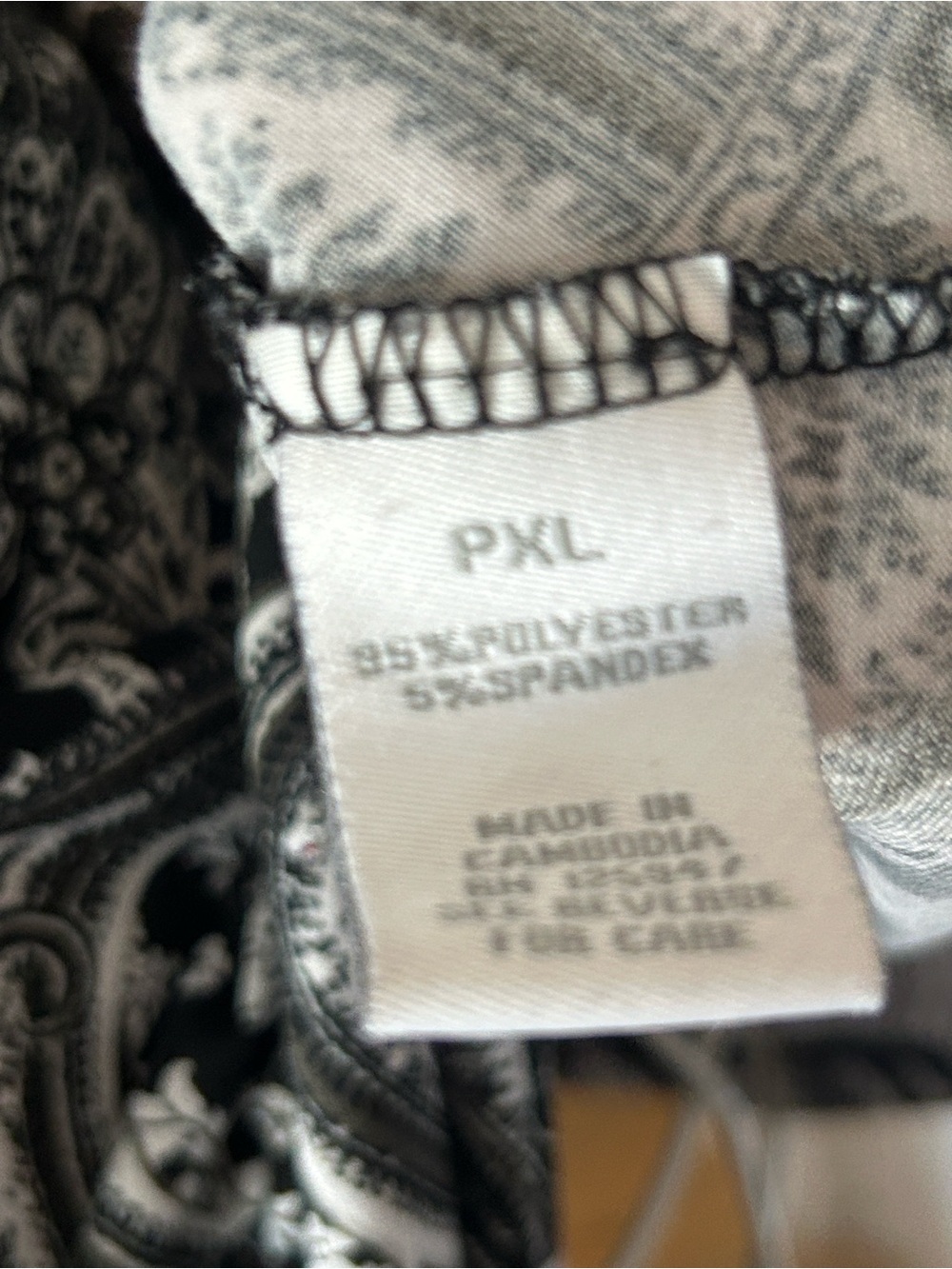 Vintage Y2K Dress Barn Petite XL Boho Paisley Top Black White Cottagecore Flowy - Picture 6 of 13